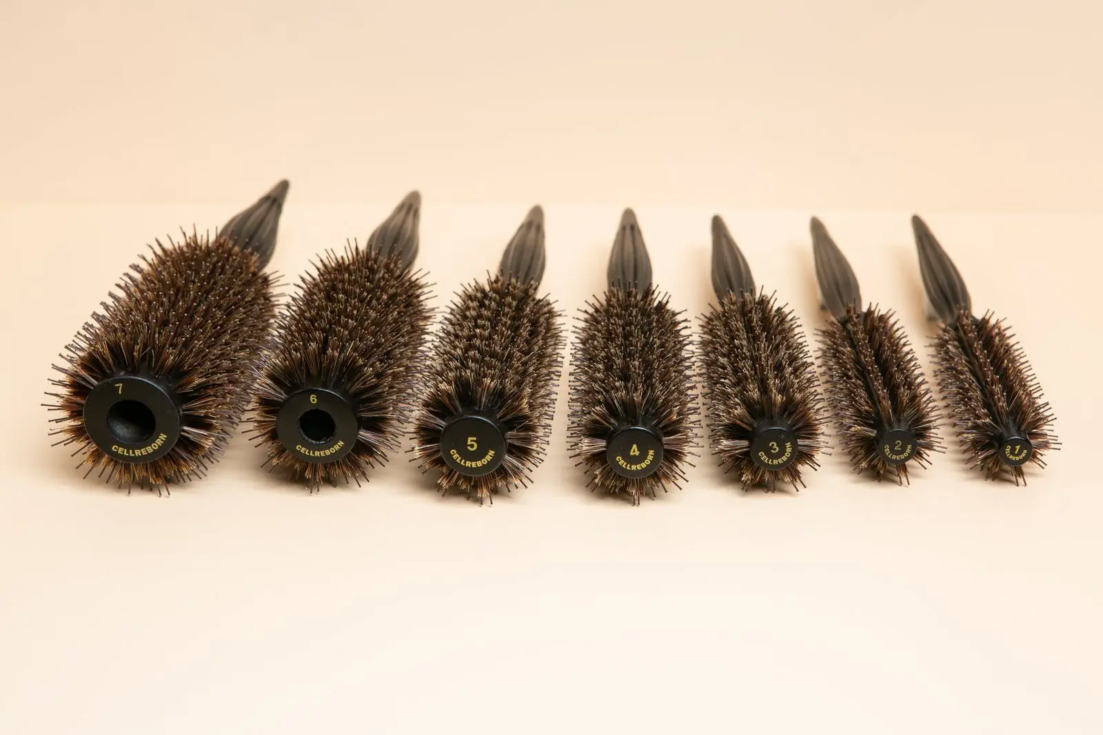 Professional Boar Bristle Round Brush, styled product photograph