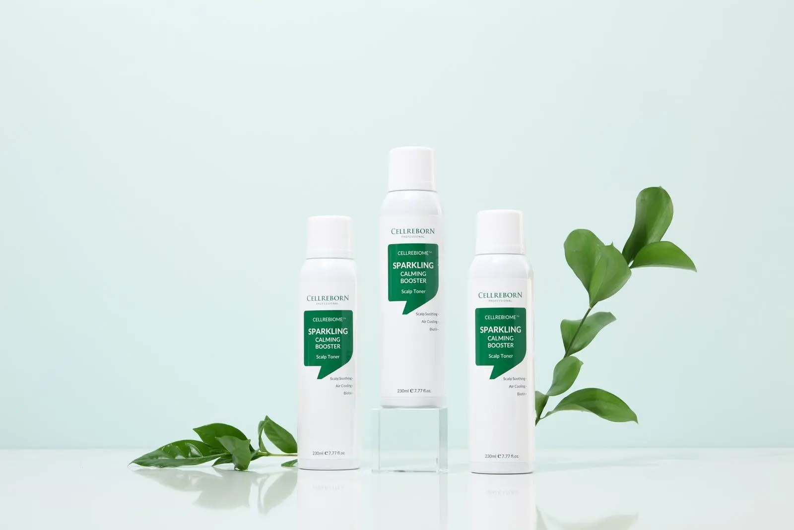 Cellrebiome Sparkling Calming Booster, styled product photograph