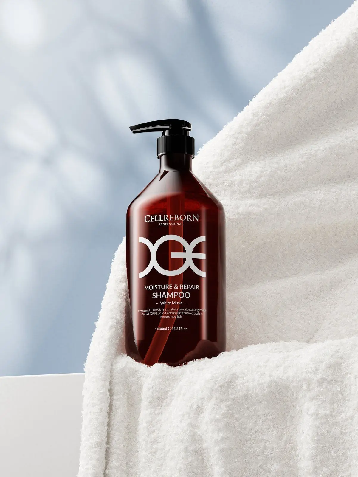 CGE Moisture & Repair Shampoo, styled product photograph