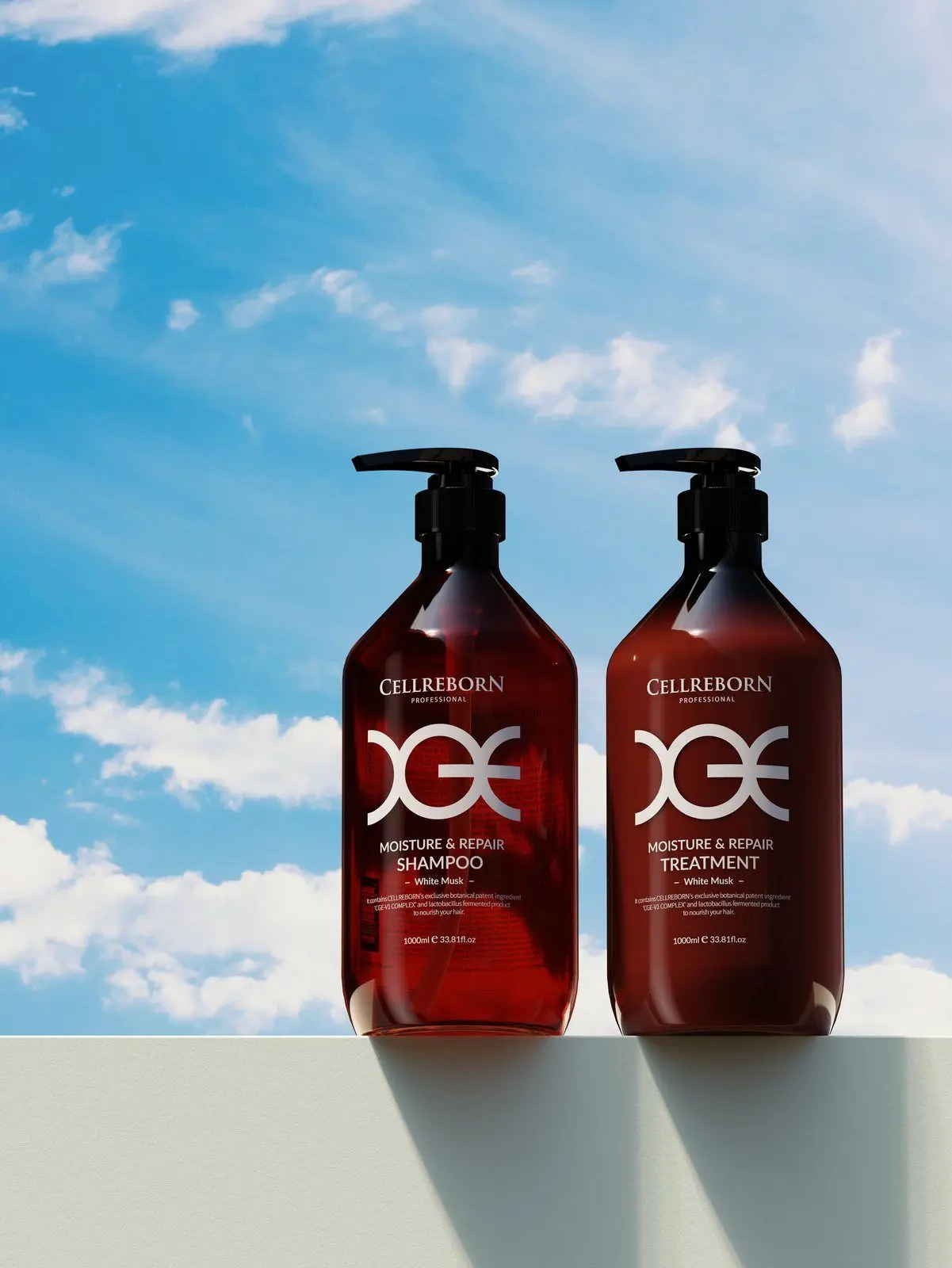 CGE Moisture & Repair Shampoo, styled product photograph